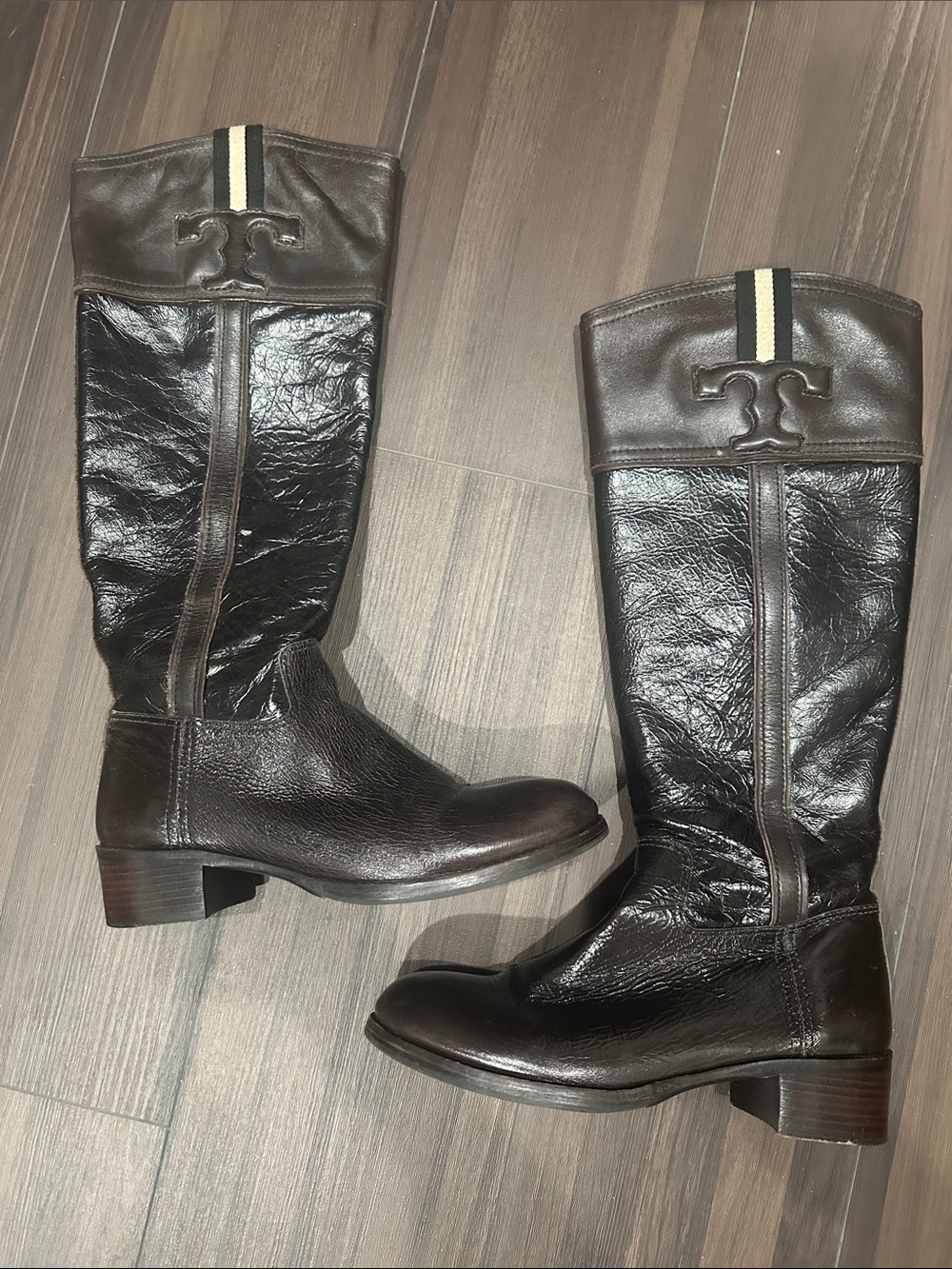 Unique Tory Burch Brown Leather Knee Boots